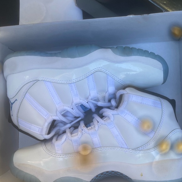 Jordan White and Light Blue Athletic Shoes